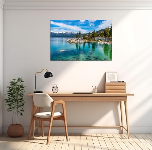 YIOZHAOFH Mountains Lake Tahoe Wall Art for Living Room Framed Landscape Picture Wall Decor Nature Canvas Print Posters National Park Scenery Framed Artwork for Home Office (20" L x 30" W) - color: YZ-NAPARK-08, size: 20"L x 30"W