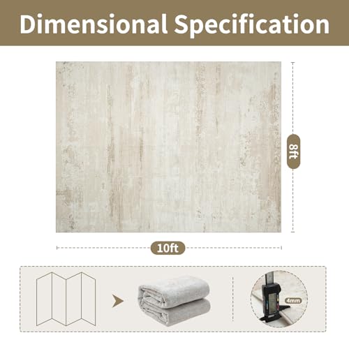 8x10 Neutral Washable Area Rugs for Living Room,Bedroom,Dining Room- Beige - color: Light Brown-light Yellow-beige Brown-white, size: 8' x 10' (Rectangular)