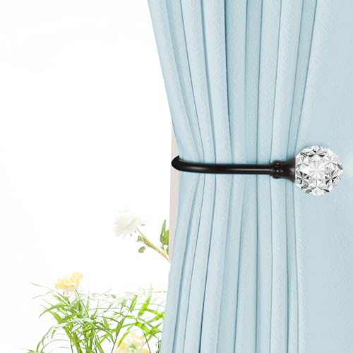 Groleca U Shaped Metal Curtain Holdbacks, Curtain Tiebacks, 2 Pack, Black - color: Black