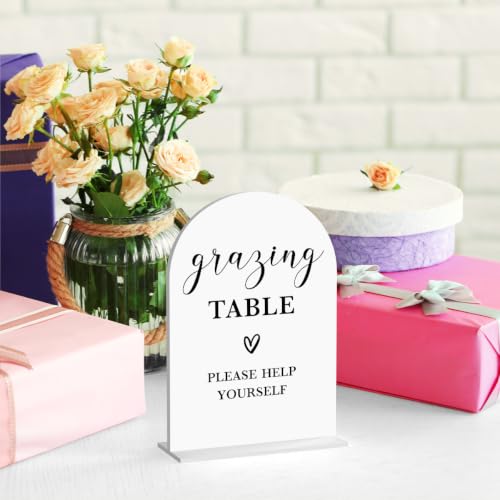 Grazing Table Sign, Grazing Table Supplies, White Acrylic Wedding Signs - color: Grazing Table