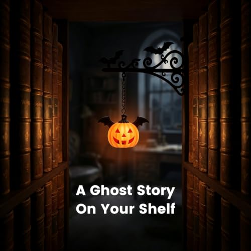 Halloween Lights Mini Lantern for Book Shelf,Pumpkin Hanging Lamp Book Ends - color: Orange Pumpkin