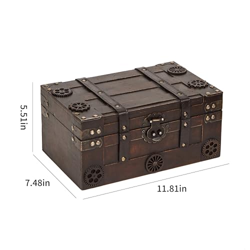 Vintage Pirate Style Treasure Box,Small Treasure Chest - size: Small