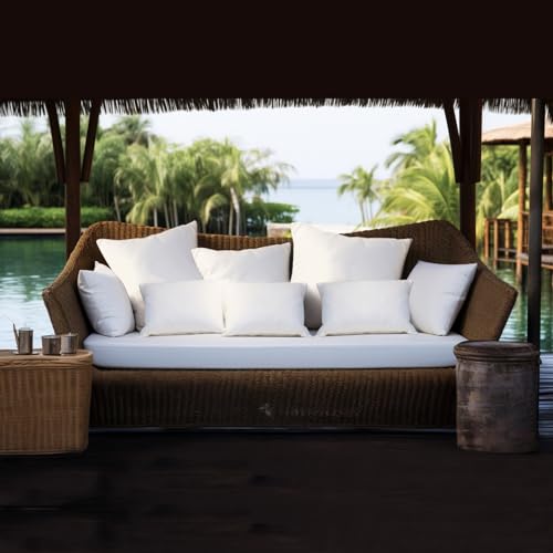 OKBA Throw Pillows Insert Set of 2, with 100% Cotton Cover, Bed and Couch - Indoor Hotel Decorative Pillows, 26x26 in White Pillows Inserts - size: 26x26 Inch (Pack of 2)