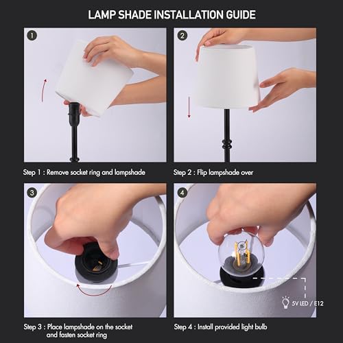O'Bright Seraph Cordless Rechargeable LED Table Lamp, Black - color: Black