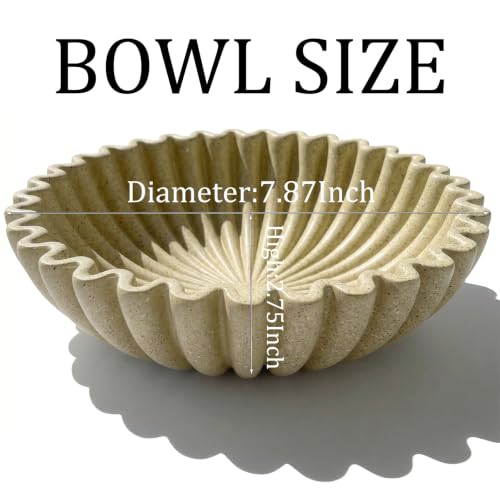 Decorative Bowls for Home Decor (Sandstone, 7.9''x 3'') - color: Sandstone, size: 7.9''x 3''