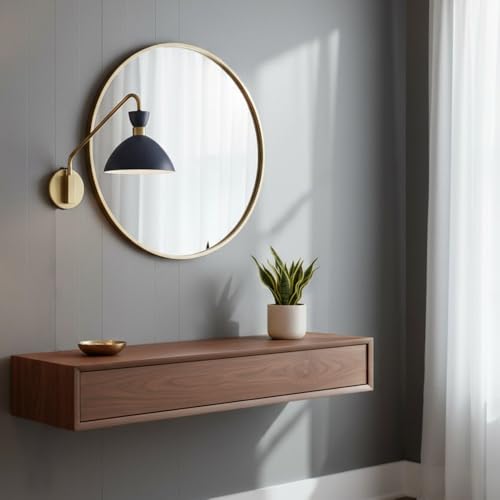 Lark Simon Medium Single Light Wall Sconce, Matte Navy and Heritage Brass - color: Matte Navy