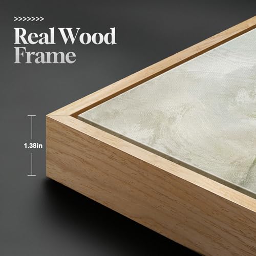 Large Framed Sage Green Abstract Landscape Wall Art, 3 Piece Set, 20x30 In - color: Warm Green, size: 20" W x 30" H x 3pcs