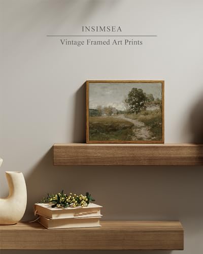 InSimSea Framed Canvas Wall Art Decor, French Countryside Painting, Farmhouse Rustic Vintage Decor for Kitchen Living Room Shelf, 8"x10",small size - color: Road, size: 10"L x 8"W