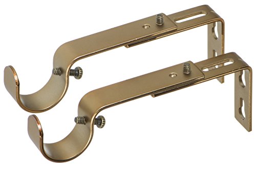 Ivilon Adjustable Brackets for Curtain Rods - for 1 or 1 1/8 Inch Rods. Set of 2 - Warm Gold - color: Warm Gold, size: Adjustable - 1" or 1-1/8" Rods