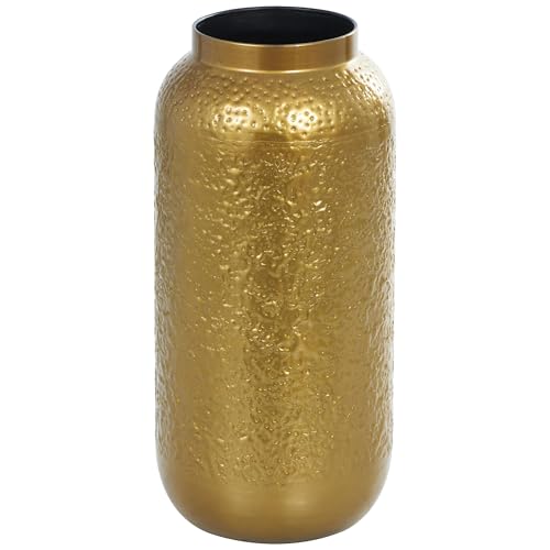 Deco 79 Metal Decorative Vase Textured Hammered Centerpiece Vase, Flower Vase for Home Decoration 9" x 9" x 19", Gold - size: 9" x 9" x 19"