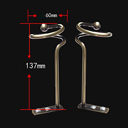 Curtain Holdback Bronze Set of 4 Drape Holder Hook Tieback for Window Sheer and Blackout Panels Decorative Draperies Metal - color: Bronze 2pair