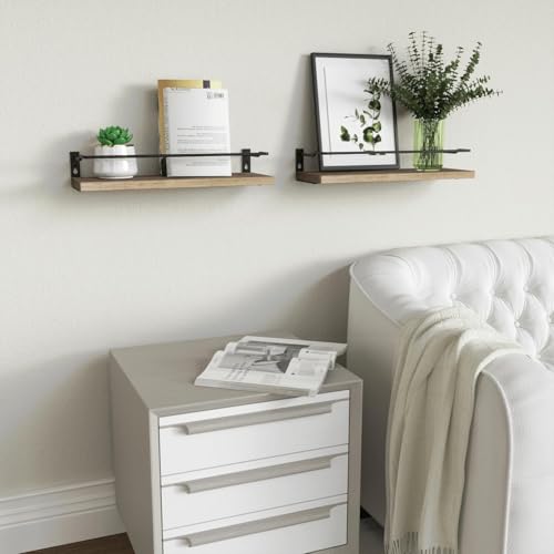 RICHER HOUSE Floating Shelves Bathroom, Small Wall Shelf Over Toilet 2 Set - color: Carbonized Black