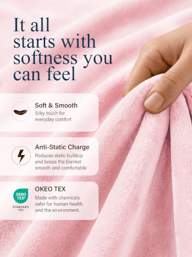 Utopia Bedding Ultra Soft Fleece Bed Blanket Throw Size Pink (50x60 Inches) - color: Pink, size: Throw (50x60 Inch)