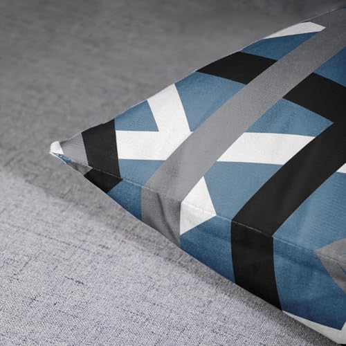 Emvency Throw Pillow Covers Set of 2, 18 x 18 Inch, Stripes Retro Blue - color: Blue 2, size: 18" x 18" (Pack of 2)