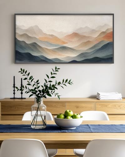 HUARCEY Metal Framed Large Abstract Layered Mountain 3D Textured Wall Art - color: Colorful mountains