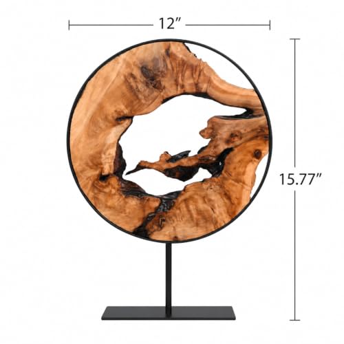 WELLAND Cedar Wood Sculpture, Natural Tabletop Decor Accent - size: Extra Large