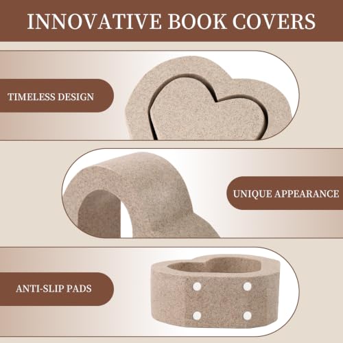 Book Ends for Shelves, Resin Decorative Bookends for Heavy Books - style: 808 (Sandstone )