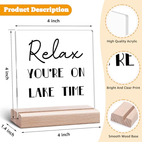 Lake House Desk Decorative Sign for Women Men Lake Lovers Gifts Housewarming Gift for New Home House Gift Lakes Theme Presents for Lakes Lovers Family Friends Acrylic Desk Decor - color: Lake House