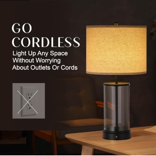 O’Bright Luma - Battery Powered Table Lamp (Black, 24-inch) - color: Black, size: 24-inch