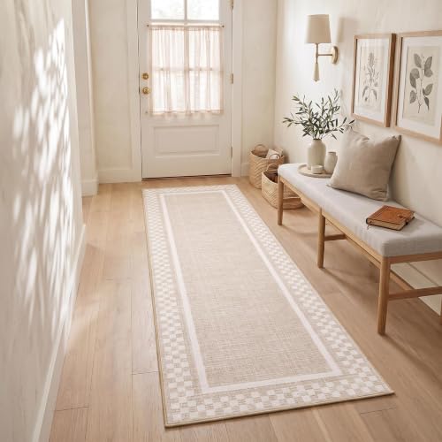 GarveeHome Kitchen Runner Rug Washable Runner Rug 2x6 for Hallway - color: Beige, size: 2' x 6' (Runner)
