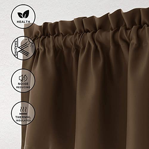 Hiasan Brown Valance Curtains for Window 42 x 12 Inches 1 Panel - color: Brown, size: 42"W x 12"L (Pack of 1)