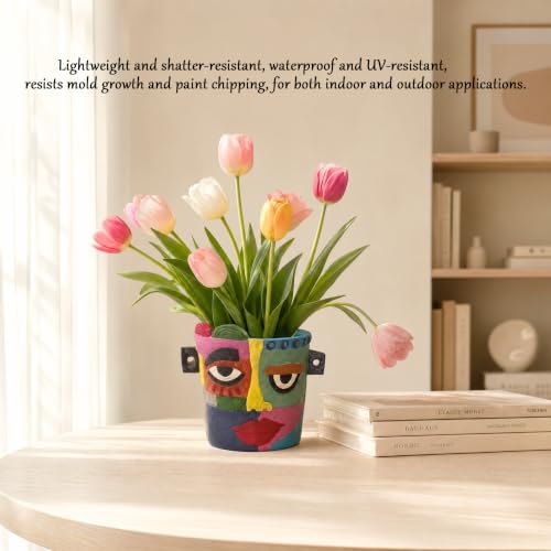 Abstract Face Planter Pot, Plant Pot for Indoor and Outdoor Plants - color: 4