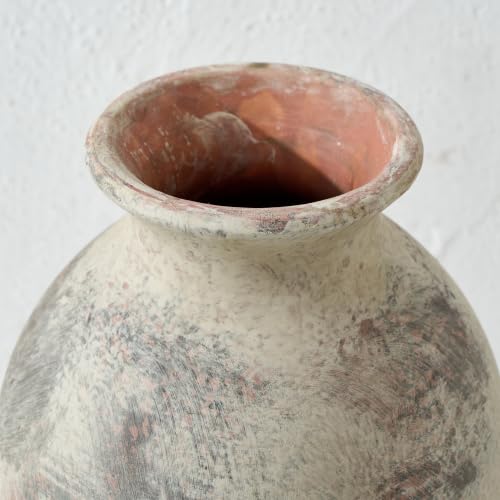 LUKA Ceramic Rustic Flower Vase Home Decor-11 inches Large Tall Retro Vases - color: Terracotta-11inches