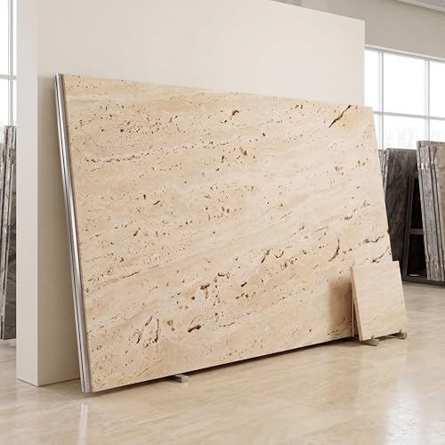 YKAJO Natural Travertine Beige Oval Marble Tray, 11.8x5.9 Vanity Organizer - color: Natural Travertine Beige, size: 11.8" x 5.9" x 0.6"