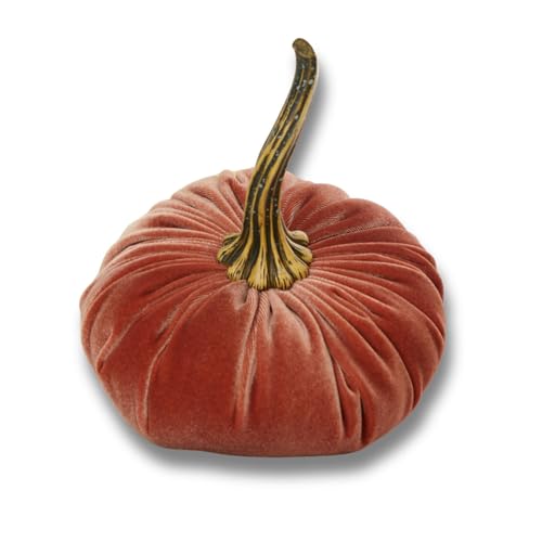 Your Heart's Content Harvest 6.25 inch Velvet Pumpkin (Harvest) - color: Harvest