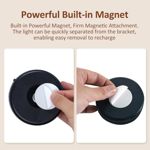 4 Pack Picture Lights for Wall, Rechargeable Magnetic Art Display Lights - color: Black