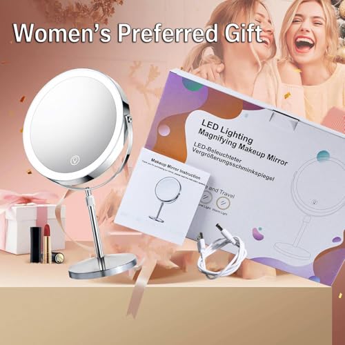 Makeup Mirror with Lights and Magnification
