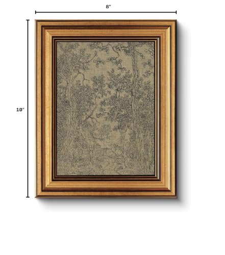 HUARCEY Gold Framed Canvas Wall Art, Antique Landscape Sketch, 8x10 Inch - color: Landscape Sketch, size: 10"L x 8"W