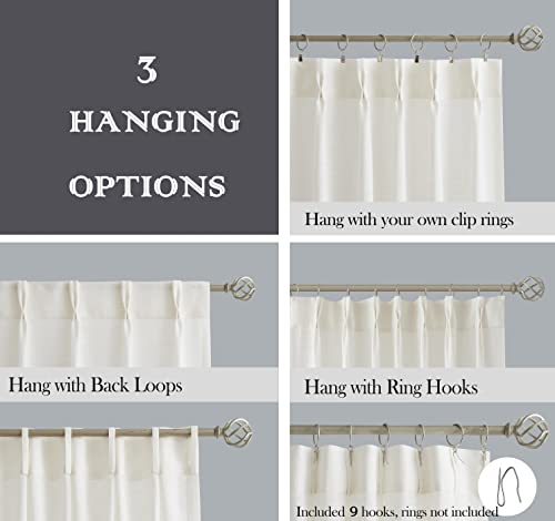 Ombre Pinch Pleated Semi Sheer Curtain, 40"Wx108"Lx2, Cream White to Grey - color: Grey/Pinch Pleat, size: 40"W x 108"L (Pack of 2)