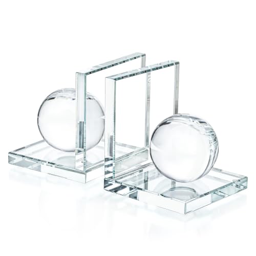 1 Pair Crystal Bookends with Crystal Ball for Heavy Books - color: Ball