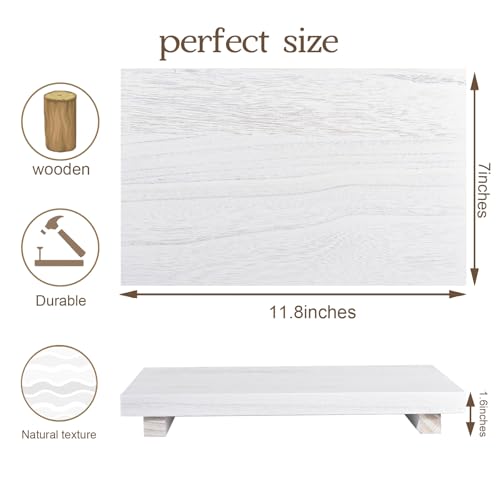 Wood Bathroom Tray Farmhouse Decor Kitchen Soap Holder, 11.8"x7" White - color: White, size: 11.8" x 7" x 1.6"