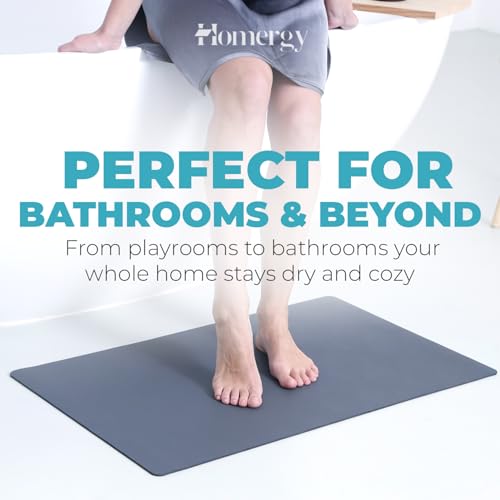 Homergy Bath Mat for Bathroom Non Slip, Quick Dry, 20x32 in, Dark Grey - color: Dark Gray, size: 20" x 32"