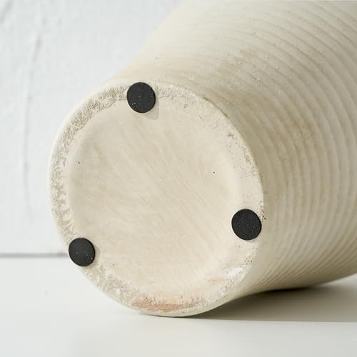 Ceramic Flower Vase Home Decor,11inches Large Farmhouse Table Vases - color: Off White-11inches