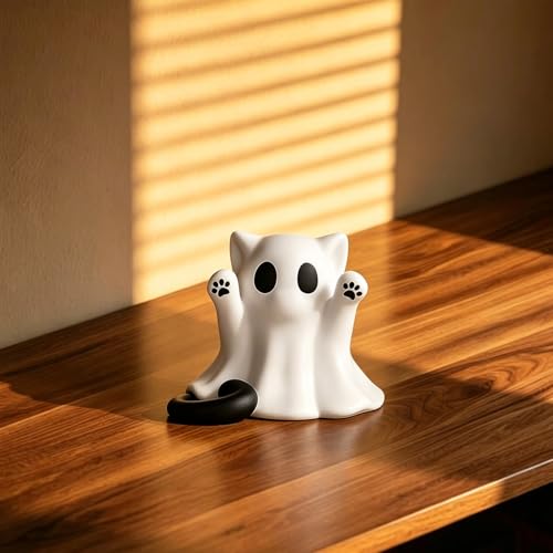 1 Pcs Halloween Ghost Figurine Spooky Unique Cat Mini Figurines - color: Styl 1