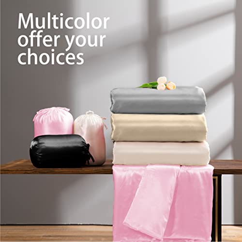 Vonty Silver Grey Satin Throw Blanket 60x80In, Cooling Silky Wrinkle-Free - color: Silver Grey, size: 60" x 80"