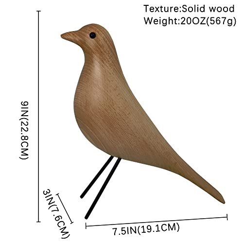 Mid-Century Wood Bird Home Decor - Modern Style Birds Ornaments for Living Room Office Desk Decoration(Wood)… - color: Wood