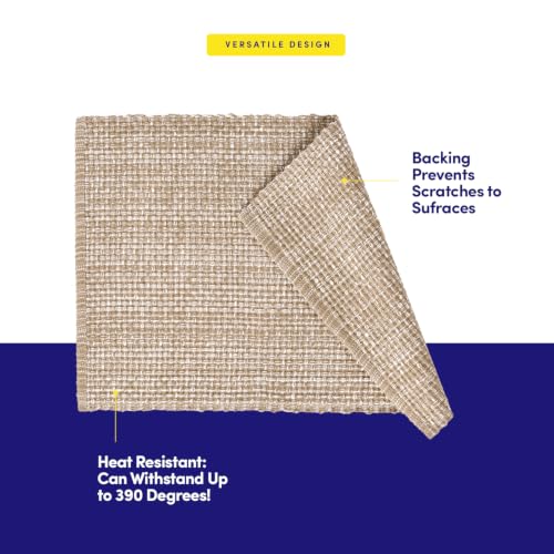 Sweet Home Collection 100% Cotton Placemats for Dining Room Rectangle Two Tone Woven Fabric 13" x 19" Soft Durable Table Mat Set, Set of 4, Taupe - color: Taupe, size: Rectangle 13" x 19"