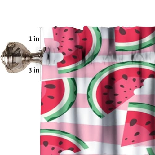 Watermelon Valance Curtains, Pink Summer Fruit Seasonal Rustic Farmhouse Window Curtain Valances for Kitchen Dinning Room Living Room Bedroom 1 Panel, 54x18 Inch - color: Fruit-16, size: 53"W x 18"L (Pack of 1)