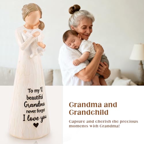 Grandma Gift from Grandson, Grandma Birthday Gifts, Grandma Figurines - color: White-grandma
