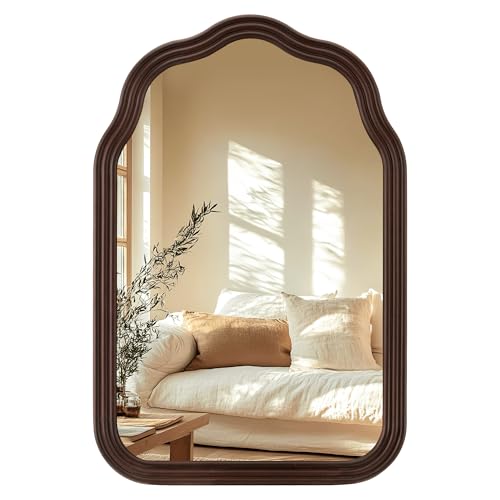 Tanmicoshomy Wood Arched Bathroom Mirror 20x30 Inch - size: 30"L x 20"W