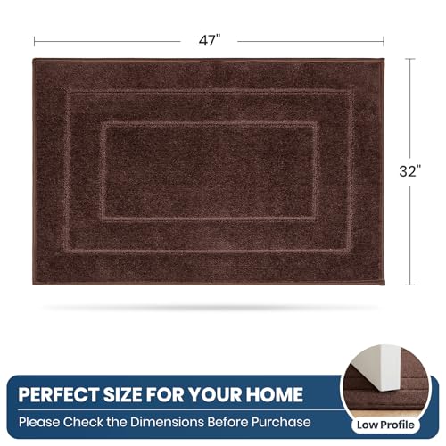 PURRUGS Kitchen Rug, Kitchen Mat, 32" x 47", Brown - color: Brown, size: 32" X 47"