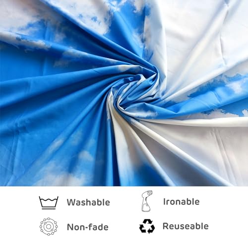 TUGCAY Blue Sky Tapestry White Cloud Tapestry Wall Hanging Ceiling Tapestries Clear Sunny Sky Clouds Backdrop Art Poster Wall Decor for Bedroom Living Room Dorm Kitchen Bathroom, 80x60 Inch - size: 80"L x 60"W