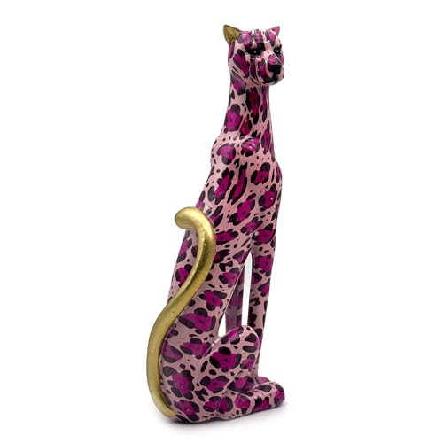 Colorful Leopard Statue Art Figurine Sculpture Collectible Gifts for Leopard Lover Office Home Decor Desk Accessories Decoration Garden Figurines Outdoor Decor (Color B)
