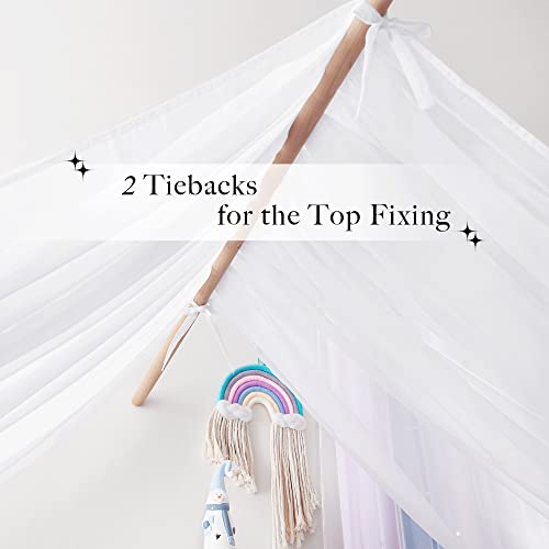 NICETOWN Kids Bed Canopy for Nursery - Decorative Soft Voile Sheer Window Scarf DIY Ascot Top Bed Scarf for Princess/Baby (White, W114 x L160, 1 Panel) - color: White, size: 114"W x 160"L (Pack of 1)