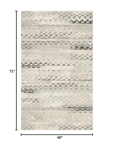 SAFAVIEH Retro Collection Accent Rug - 4' x 6', Cream & Grey, Modern Abstract Design, Non-Shedding & Easy Care, Ideal for High Traffic Areas in Entryway, Living Room, Bedroom (RET2136-1180) - size: 4' x 6' (Rectangular)