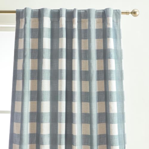 Grainger Rod Pocket Back Tab Window Curtain Panel, Chambray - 52" W x 63" L - color: Chambray, size: 52"W x 63"L (Pack of 1)